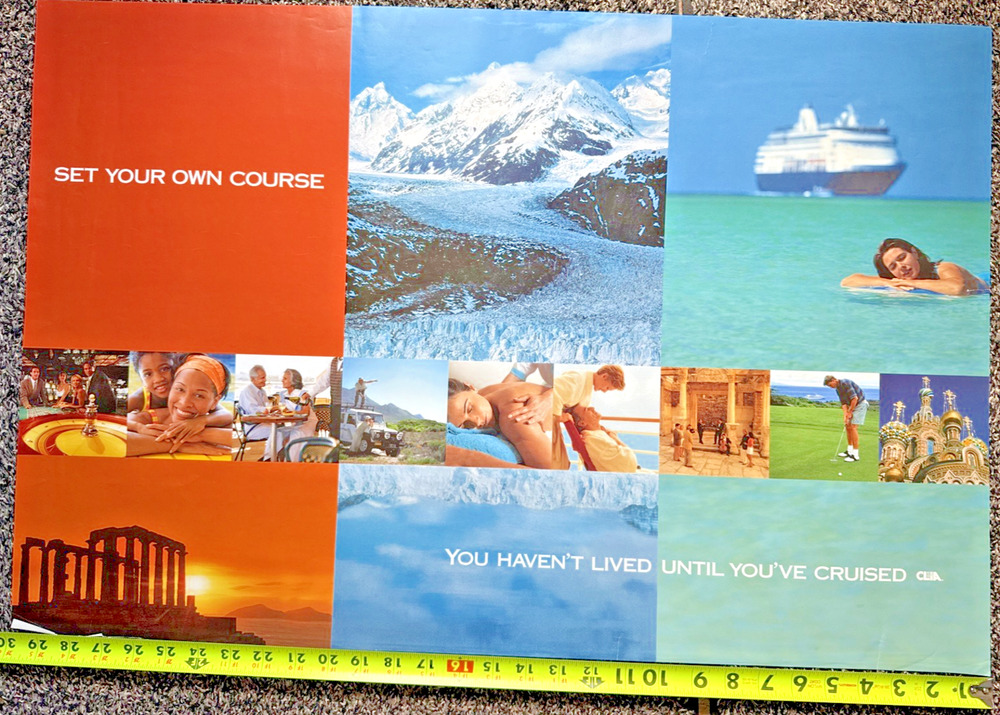 Vintage Travel Poster CLIA Cruise Lines International Association Advertising
